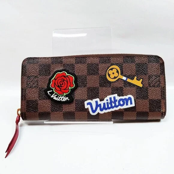 Authentic Louis Vuitton Long Wallet Brown Damier mn377-021526